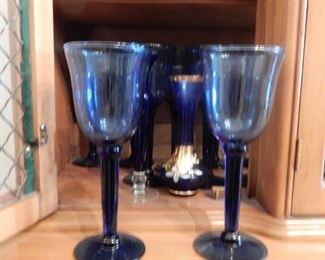 Blue stemware