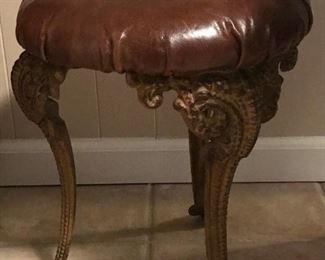 Leather Upholstered Mini Stool: $50