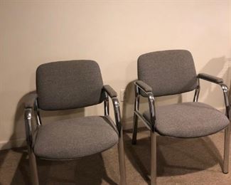 Set of 2 Upholstered Grey Chairs: $100