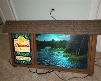 Hamms Scene O Rama, Scrolling bar sign from campground scene to waterfall