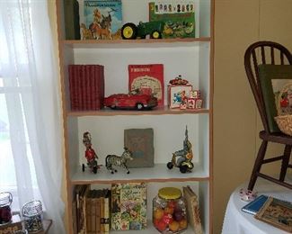 vintage books and kids' toys