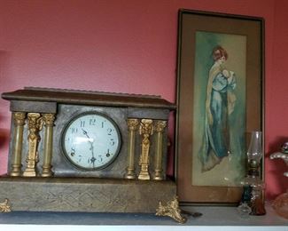 Seth Thomas clock, gorgeous mother print