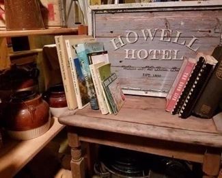 rustic table, bean pots