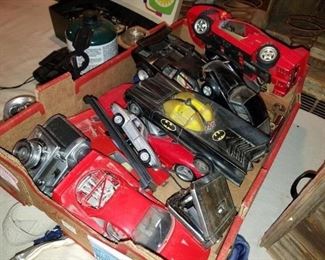 vintage model cars! Batman, corvette, Ferrari, Porsche