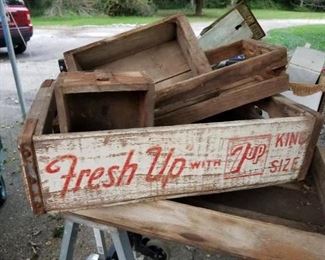 wood crates and soda pop crates