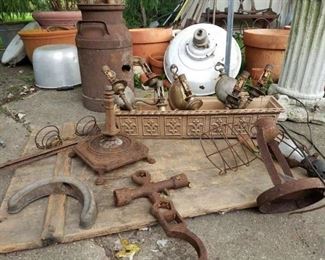 old lamp fixtures and sconces - perfect for Halloween!