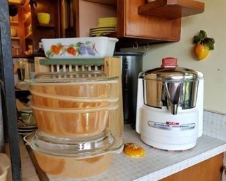 Lots of Luster Ware Pyrex, heavy duty juicer