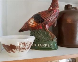 Davey Crockett Pyrex bowl, ironstone jug