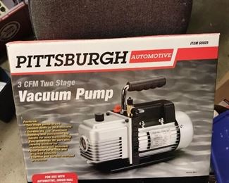 Pittsburgh Vacuum pump 3 cfm two stage to 22.5 microns "new"