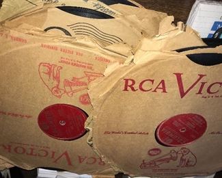 A few vintage 78 rpm records.