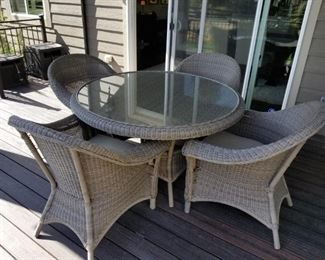 Restoration Hardware All Weather Wicker 5pc. Patio Set  "Hampshire Collection"