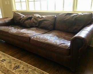 9’6” leather sofa by Restoration Hardware