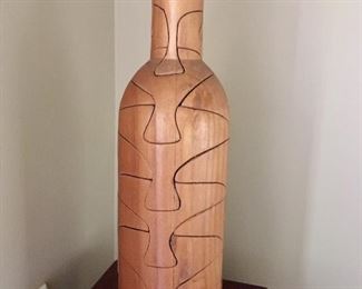  Wooden wine bottle shape puzzle 