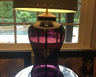 Amethyst glass lamp