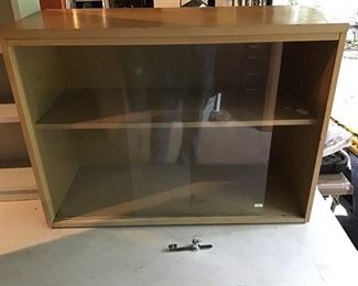 Large Blond Display Case with key.
