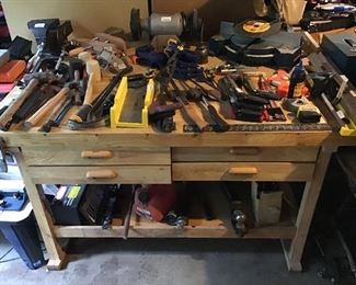 Work Bench with more garage miscellaneous.