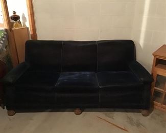 Antique Blue Velvet Couch