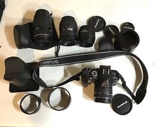 Olympus Camera with Lens & Lens Stand