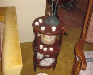 Three Tier Table and Vintage Tiffany Style Lighting