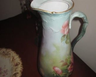 Jean Pouyat Limoges France Hand Painted Pitcher