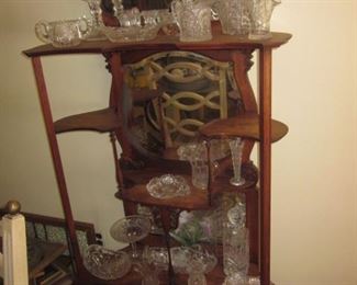 Antique Mahogany Mirrored Display Showcase and contents