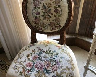 PAIR OF NEEDLEPOINT CHAIRS