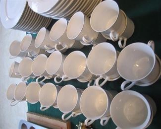 40 PLACE SETTINGS OF WHITE CHINA