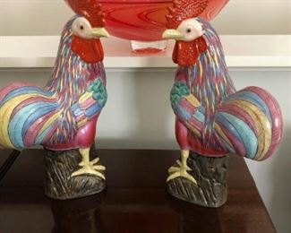 PAIR OF ROOSTERS