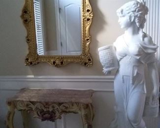 Stunning Carved Marble Sculpture of Italian Maid