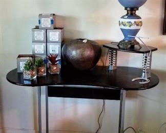 Tony Evans Studio California Raku Brutalist pottery large pot / vase with volcanic glaze. It is signed and numbered