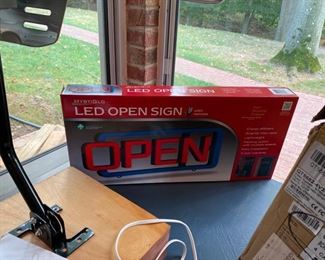 Brand new in the box LED Open sign. 