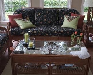 South Seas Rattan Collection Highpoint NC, Sofa, Love Seat, Ottoman, Chair, 2 End Tables and Coffee Table