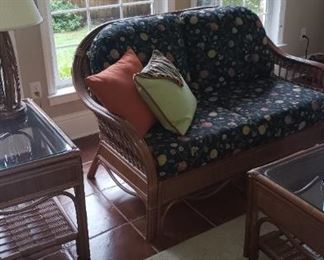 South Seas Rattan Collection Highpoint NC, Sofa, Love Seat, Ottoman, Chair, 2 End Tables and Coffee Table