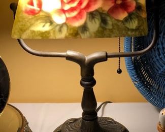 Painted glass lamp.