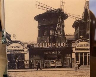 Large postcard of the Moulin Rouge.