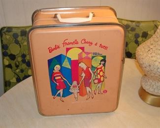 Barbie case and full of clothes and Dolls
