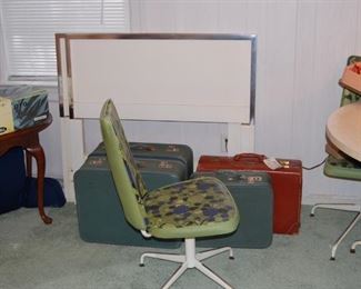 vintage suitcases & Twin Thomasville Furniture Head Boards