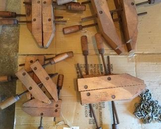 Various sizes of clamps