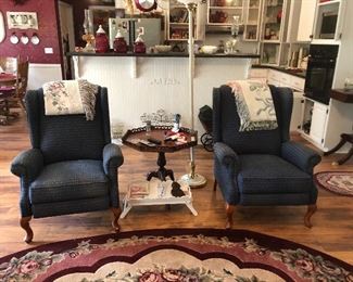 Matching wing back chairs 