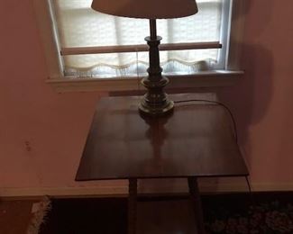Lamp and end table.