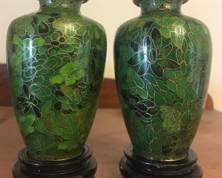 Pair Small Cloisonné Vases