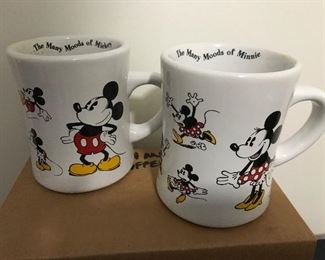 New Mickey & Minnie Mouse Pair of Mugs