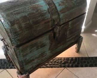 Rustic painted trunk