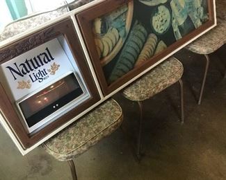 5ft Vintage Beer Lighted Sign w/Clock