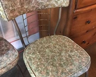 set of 4 Mid Century Kitchen Vinyl Chairs - Original Vinyl!