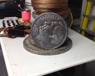 Penny nickel dime planter
