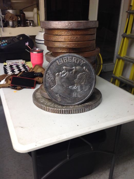 Penny nickel dime planter