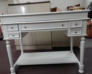 White 5 Drawer Secretary's Desk