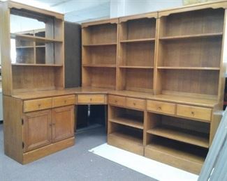Valley Forge Corner Desk Unit w/ Hutch Tops and Bottom Shelves