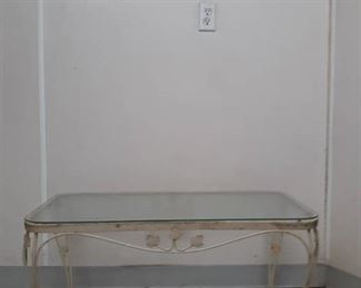 Metal / Glass Top Outdoor End Table